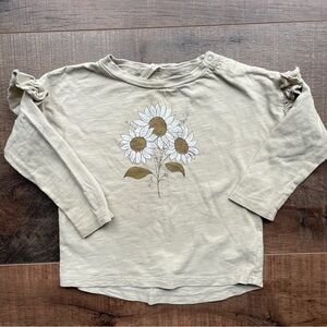 Rylee + Cru Beige Sunflower Long Sleeve Tee